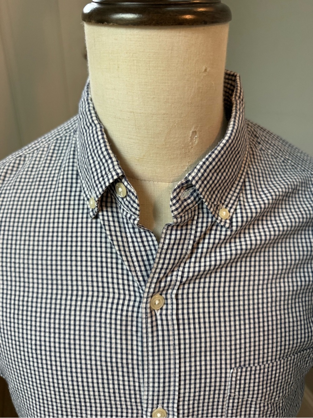 Bonobos Navy and White Gingham Button-Down Shirt